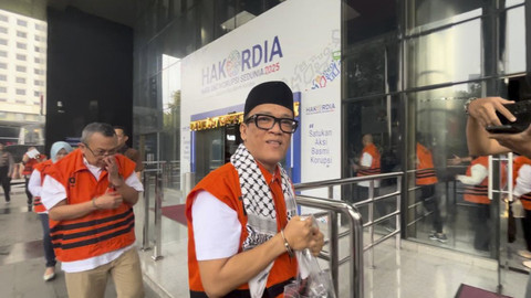 Eks Wamenaker, Immanuel Ebenezer atau Noel, jelang pelimpahan tahap II kasus dugaan pemerasan dalam pengurusan sertifikasi K3 Kemnaker, di Gedung Merah Putih KPK, Jakarta, Kamis (18/12/2025). Foto: Dok. Istimewa