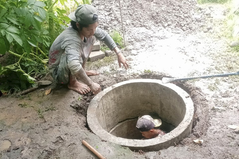 Pembangunan teba modern di rumah warga. Foto: Denita BR Matondang/kumparan