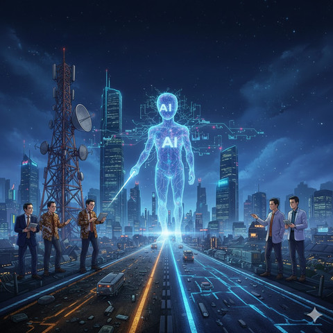 Ilustrasi AI dan Komunikasi. Source: Gemini