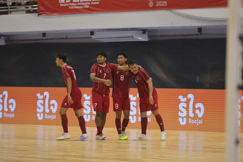 Timnas Futsal Indonesia melawan Timnas Futsal Thailand pada pertandingan final futsal Sea Games 2025 di Thailand. Foto: Dok. Federasi Futsal Indonesia