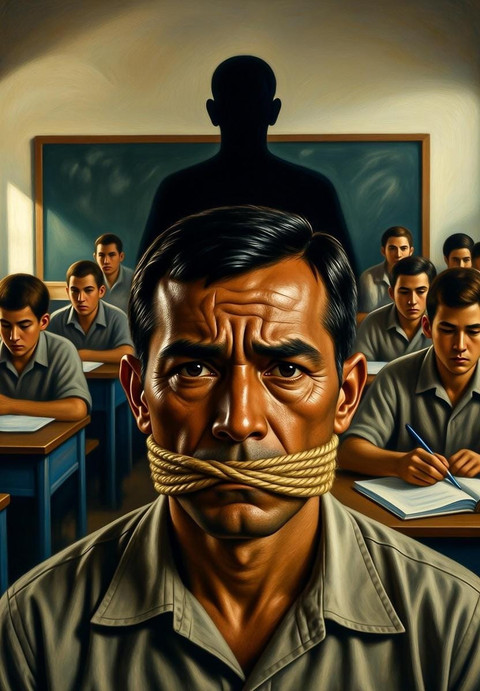 Ilustrasi Berani Mengajar, Takut Bersuara: Potret Tragis Guru di Negeri Ini. Sumber.dokumentasi Pribadi