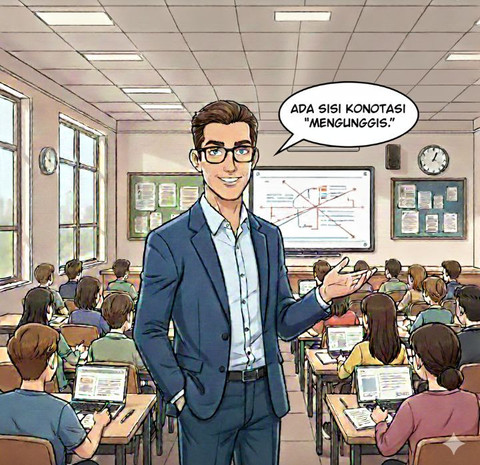 Seorang dosen yang mengampu mata kuliah Telaah Semantik untuk mahasiswa-mahasiswi Program Studi Bahasa dan Sastra Indonesia sebuah perguruan tinggi, menegaskan, bahwa ada sisi konotasi dari sublema 