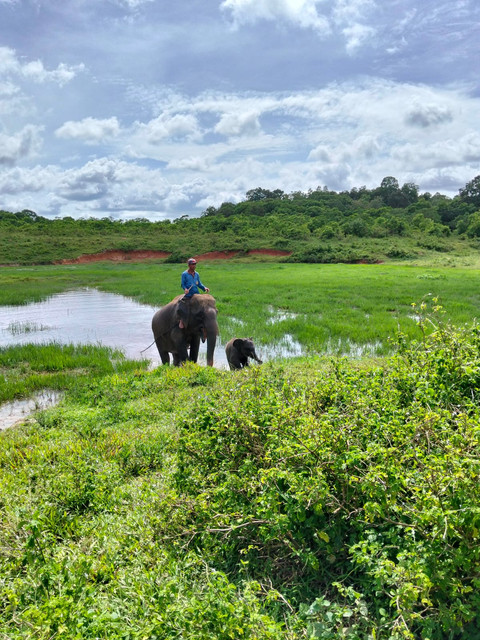 Jermey bersama Mama Dita setelah mandi di rawa (Dok. pribadi)