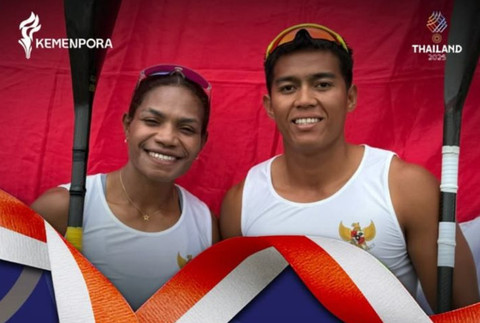 Stevani Maysche Ibo raih medali emas cabor canoe.  Foto: Instagram @kemenpora