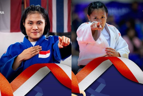 Syerina dan Dinny Febriany raih medali emas cabor judo. Foto: Instagram @kemenpora