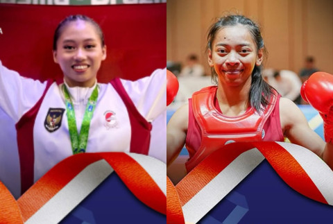 Patricia Geraldine dan Tharisa Dea Florentina raih medali emas cabor Wushu. Foto: Instagram @kemenpora