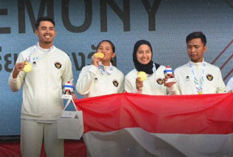 Peraih medali emas di cabang olahraga water ski. Foto: Instagram @timindonesiaofficial
