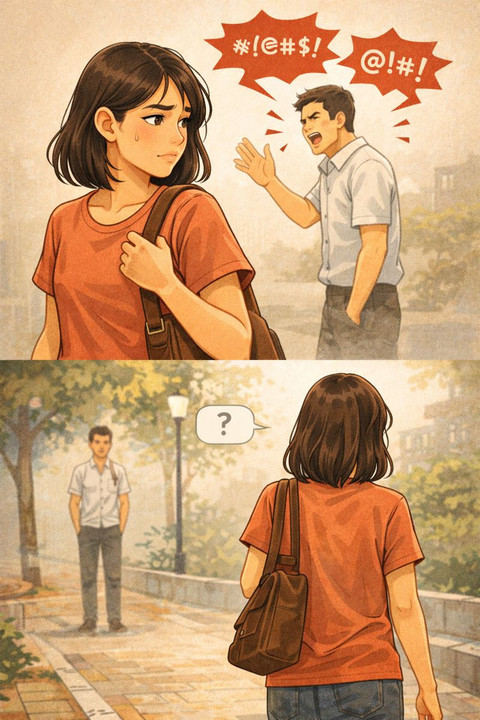 Contoh gambar ilustrasi ketika seseorang sedang cenderung menghindari konflik, tapi malah justru menjauh saat ada masalah. Sumber foto: buatan AI