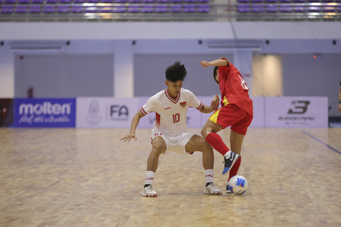 Timnas Futsal Indonesia  U-19 melawan Timnas Futsal Vietnam U-19. Foto: Dok. Federasi Futsal Indonesia
