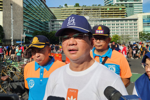 Kadishub Jakarta Syafrin Liputo di Bundaran HI, Jakarta Pusat, Minggu (28/12/2025). Foto: Zamachsyari/kumparan