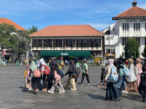 Suasana di kawasan wisata Kota Tua, Tamansari, Jakarta Barat, Minggu (28/12/2025). Foto: Fadhil Pramudya/kumparan
