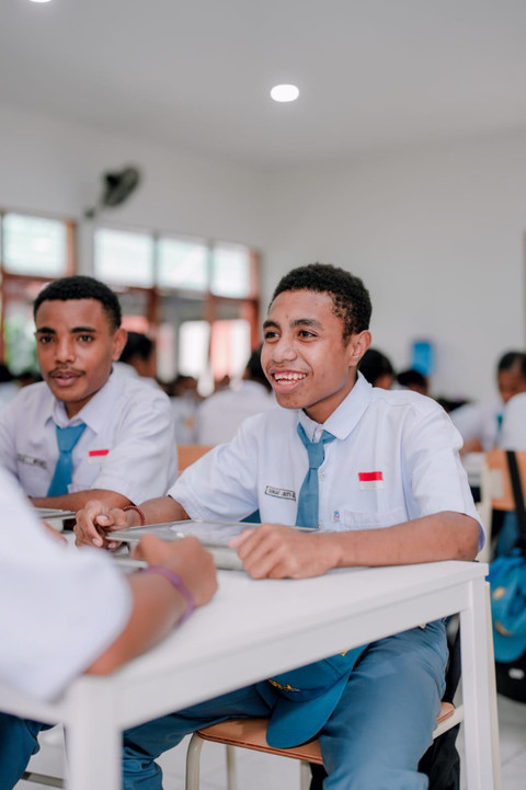 Sergio Libert Rawai siswa Sekolah Rakyat Menengah Atas (SRMA) 29 Jayapura, Papua. Foto: Biro Humas Kemensos/ Airlangga Jati