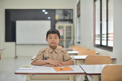 Muhammad Risky Pratama (12) Sekolah Rakyat Menengah Pertama (SRMP) 2 Medan, Sumatera Utara. Foto: Biro Humas Kemensos/ Airlangga Jati
