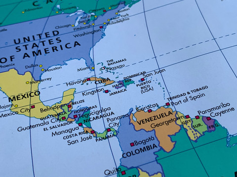 Peta Amerika Serikat dan Venezuela. Foto: AustralianCamera/Shutterstock