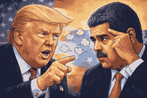Krisis Politik Venezuela, Perseteruan Donald Trump Vs Nicolas Maduro, Ilustrasi dibuat AI