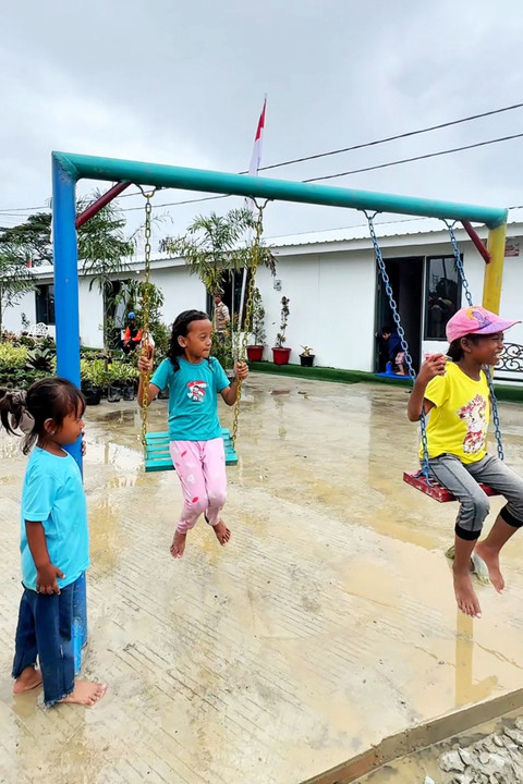 Warga Aceh Tamiang sudah mulai huni rumah sementara, Sabtu (10/1/2026).   Foto: Dok. Bakom RI