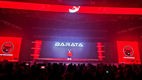 Barata, maskot baru PDIP yang diluncurkan di acara Rakernas I PDIP sekaligus HUT ke-53 PDIP di Beach City Ancol, Jakarta Utara, Sabtu (10/1/2026). Foto: Dok. PDIP