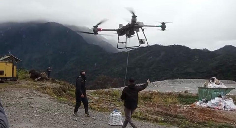 Drone yang dikerahkan untuk salurkan logistik. Dok: TNI
