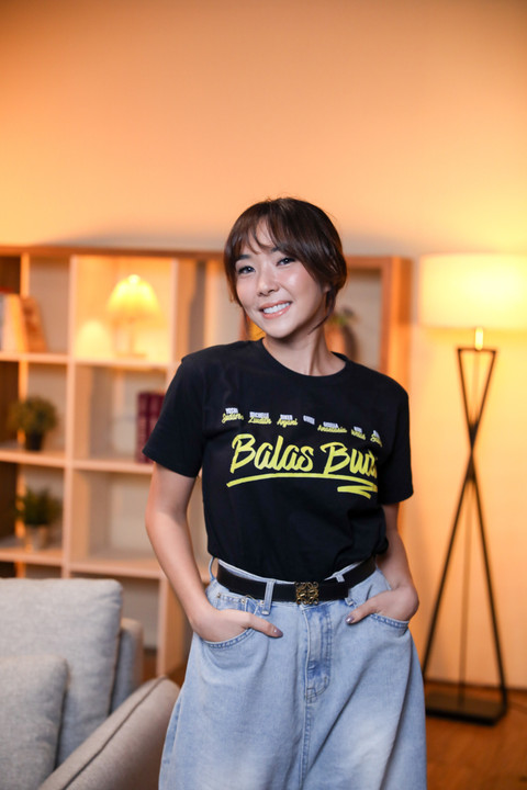 Pemeran film Balas Budi, Gisella Anastasia saat berkunjung ke kantor kumparan, Jakarta, Selasa (13/1/2026). Foto: Syawal Febrian Darisman/kumparan