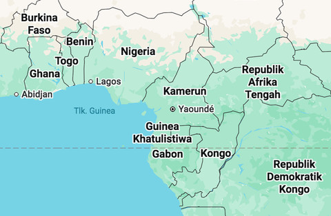 Lokasi Gabon dan Teluk Guinea lokasi bajak laut. Foto: Google Maps