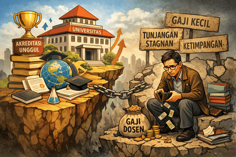 Ilustrasi kesejahteraan dosen. Foto: ChatGPT