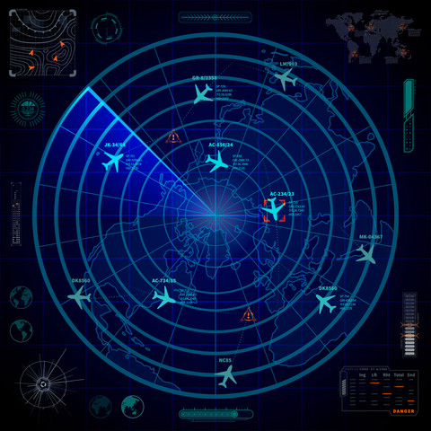 Ilustrasi radar pesawat terbang. Foto: Lars Poyansky/Shutterstock 