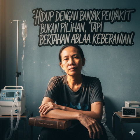 Ilustrasi hidup dengan banyak penyakit. Foto: Generated AI