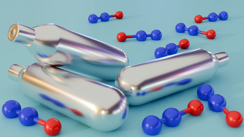 Ilustrasi tabung whippets atau Nitrous oxide (N2O). Foto: Love Employee/Shutterstock