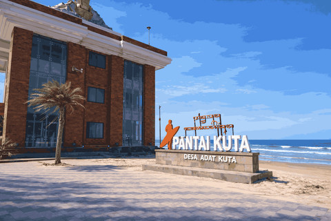 Pantai Kuta berada sekitar dua kilometer dari Bandara Internasional Ngurah Rai dan sepuluh kilometer dari Denpasar (Foto: dokumen penulis)