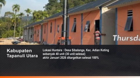 Pogres hunian sementara untuk korban bencana Sumatera. Foto: Bakom RI