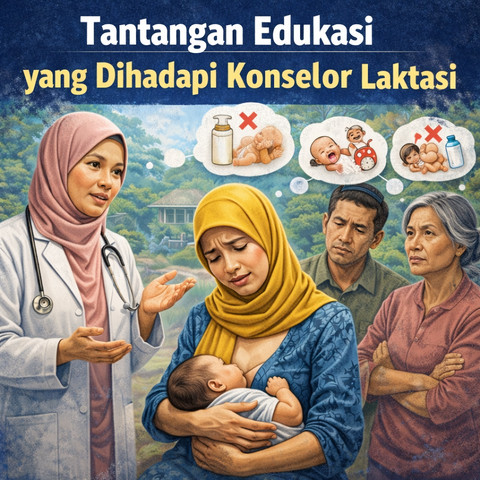 Ilustrasi Tantangan Edukasi yang Dihadapi Konselor Laktasi (Sumber Gambar: ChatGPT AI)