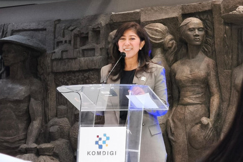 Menkomdigi Meutya Hafid menghadiri Launching Registrasi Biometrik: SEMANTIK (SEnyum, aMAN dengan BiomeTrIK) di Gedung Sarinah, Menteng, Jakarta Pusat, Selasa (27/1/2026). Foto: Jeni Ritanti/kumparan