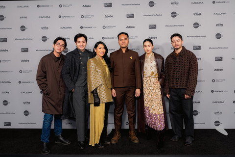 Maudy Ayunda saat menghadiri pemutaran film 'Para Perasuk' di Sundance Film Festival, Salt Lake City, Amerika Serikat, pada Sabtu (24/1/2026). Foto: Dok. Istimewa
