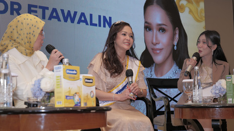 Sesi tanya jawab bersama Maia Estianty saat peluncuran produk baru Etawalin, Selasa (27/01/2026). Foto: Dok. Etawalin
