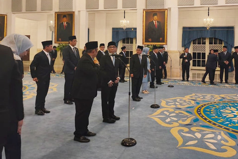 Suasana Pelantikan Keanggotaan Dewan Energi Nasional 2026-2030 di  Istana Negara, Jakarta Pusat, Rabu (28/1/2026). Foto: Zamachsyari/kumparan