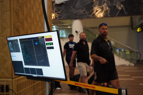 Thermal scanner di terminal kedatangan internasional di Bandara Internasional I Gusti Ngurah Rai. Foto: Dok. Balai Besar Karantina Kesehatan (BBKK) Denpasar