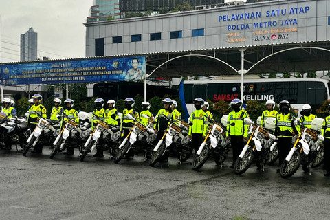 Apel Gelar Pasukan Ops Keselamatan Jaya 2026 di Polda Metro Jaya, Senin (2/2/2026). Foto: Rayyan/Kumparan