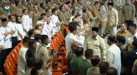 Presiden Prabowo dan jajaran menteri menghadiri Rapat Koordinasi Nasional Pemerintah Pusat dan Daerah Tahun 2026. Foto: You Tube Kemendagri RI
