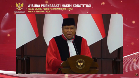 Suasana wisuda purnabakti Hakim Konstitusi Arief Hidayat di Gedung MK, Jakarta, Rabu (4/2/2026). Foto: YouTube/ Mahkamah Agung Republik Indonesia 