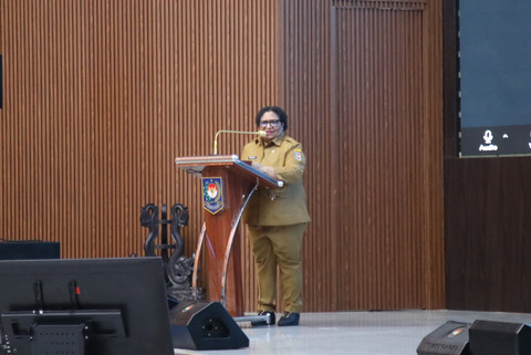 Wamendagri Ribka Haluk dalam Rapat Sosialisasi Digitalisasi Bansos kepada 40 Daerah Perluasan di Kantor Kemendagri, Jakarta, Selasa (3/2/2026). Foto: Kemendagri RI