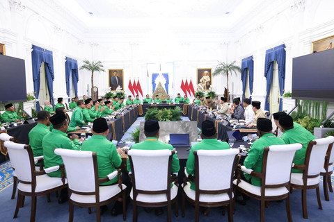 Ketua Umum PKB Muhaimin Iskandar bersama jajaran DPP PKB bertemu Presiden Prabowo Subianto di Istana Negara, Jakarta, Rabu (4/2/2026). Foto: Bakom RI