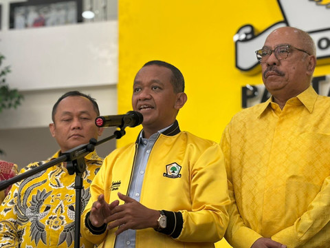 Ketua Umum Partai Golkar Bahlil Lahadalia usai Training of Trainers Sosialisasi 4 Pilar MPR di Kantor DPP Golkar, Jakarta Barat pada Jumat (6/2). Foto: Amira Nada/kumparan