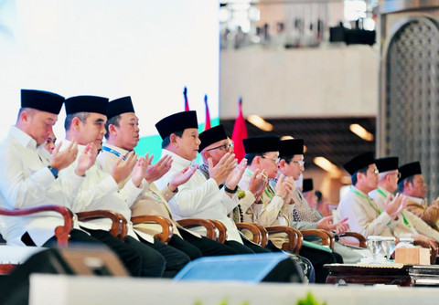 Presiden Prabowo Subianto saat menghadiri acara Bersatu dalam Munajat untuk Keselamatan Bangsa dan Pengukuhan Pengurus MUI 2025-2030 di Masjid Istiqlal, Jakarta, Sabtu (7/2/2026). Foto: Dok. Biro Pers Sekretariat Presiden