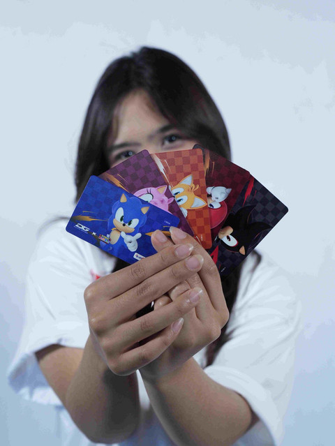 Kartu e-money merchandise dari game Sonic Rumble dengan menukar DG Poin di Dunia Games. Foto: Dok. Telkomsel