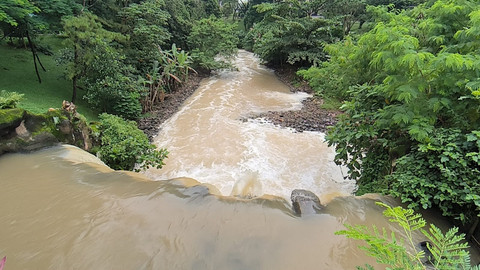 Kali di daerah Taman Tekno, Kecamatan Setu, Kota Tangsel, diduga tercemar, Senin (9/2). Foto: Dok kumparan