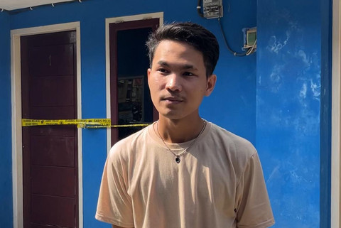 Anas, tetangga kos Hindradjaja, pria yang ditemukan tewas dengan kepala terlilit lakban. Foto: Dok. Lampung Geh