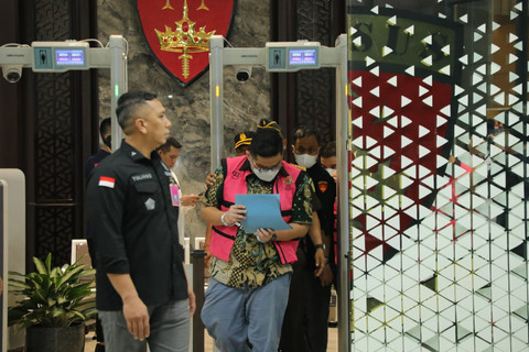 Jumpa pers Kejaksaan Agung terkait penetapan tersangka dalam kasus dugaan korupsi ekspor CPO yang disamarkan seolah POME, Selasa (10/2). Foto: Dok. Kejagung
