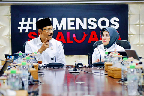 Mensos, Saifullah Yusuf (Gus Ipul) usai rapat dengan Kepala BPS, Amalia Adininggar Widyasanti di Kantor Kemensos, Jakarta, Selasa (10/2/2026). Foto: Dok. Kemensos