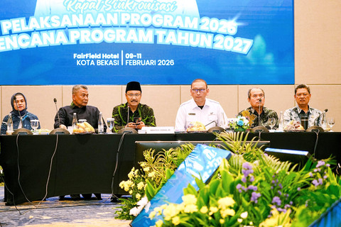 Mensos, Saifullah Yusuf (Gus Ipul) menghadiri Rapat Sinkronisasi Pelaksanaan Program Tahun Anggaran 2026 dan Rencana Tahun Anggaran 2027 di Hotel Fairfield Bekasi, Jawa Barat, Selasa (10/2/2026). Foto: Dok. Kemensos