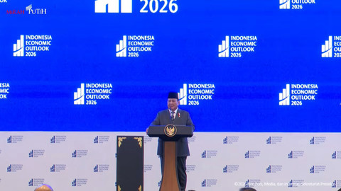 Pidato Presiden Prabowo Subianto dalam Indonesia Economic Outlook 2026, Jakarta, Jumat (13/2/2026). Foto: YouTube/ Sekretariat Presiden
